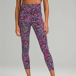 Lululemon Base Pace High-Rise Running Tight 25" Floral Electric Multi Pink 8